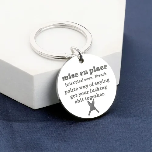 Miniatura 5 de ENSIANTH Llavero de chef Mise En Place Regalo de cocina culinaria Regalo de preparación de alimentos El personal aprecia el regalo Llavero