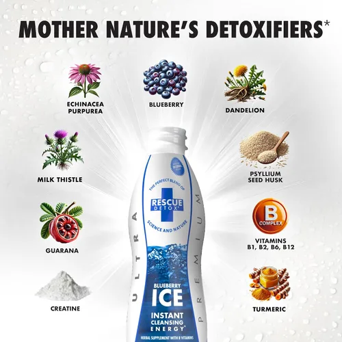 Miniatura 5 de Rescue Detox ICE - Sabor a arándano Máxima fuerza (32 onzas) (17 onzas, arándano)