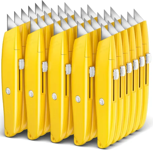 Miniatura 28 de DIYSELF Paquete de 2 cuchillos utilitarios, cortador retráctil, resistente (naranja)