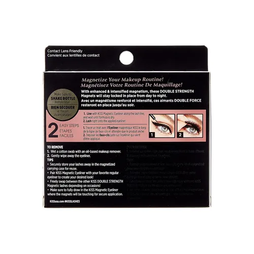 Miniatura 6 de Pestañas magnéticas KISS, Tempt, 1 par de pestañas postizas sintéticas con 5 imanes de doble fuerza, resistentes al viento, pestañas postizas
