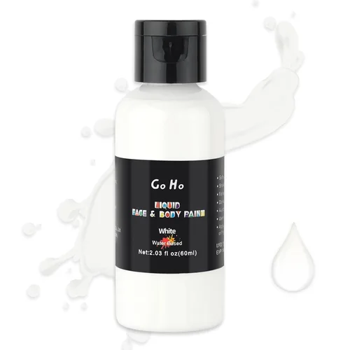 Go Ho Pintura líquida blanca para rostro y cuerpo, a base de agua, especial FX y maquillaje de Halloween Blanco
