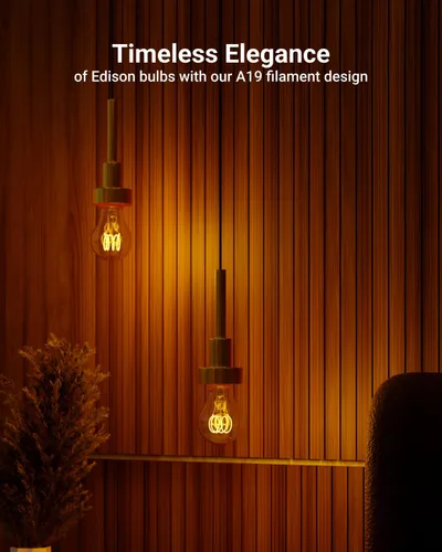 Miniatura 2 de Paquete de 6 bombillas LED Edison vintage, luz de filamento en espiral E26, 5.5 W = 40 W, luz ámbar de 2200 K, regulable, 450 lúmenes, 25000 horas