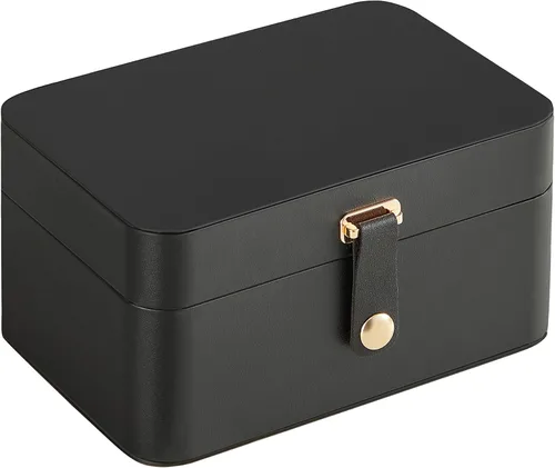 Miniatura 47 de SONGMICS Caja organizadora de joyas, estuche de viaje de 2 capas para aretes, collares, pulseras, almacenamiento portátil de joyas con gran Verde