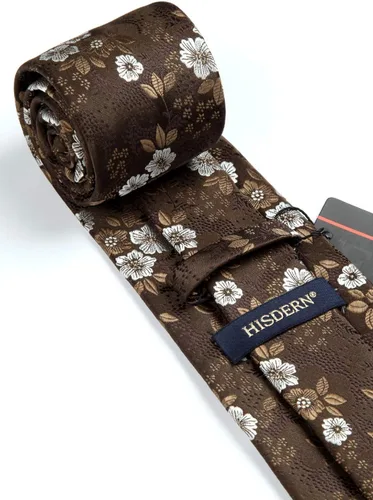 Miniatura 71 de Corbatas florales tejidas clásicas para hombre, corbata cuadrada de bolsillo, corbatas formales para hombres, boda con pañuelo