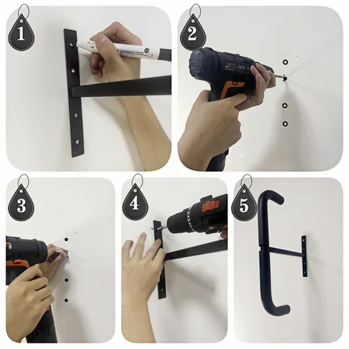 Miniatura 4 de Ganchos de almacenamiento de garaje, estante de techo doble resistente para escaleras de madera, bicicletas, neumáticos y otros artículos