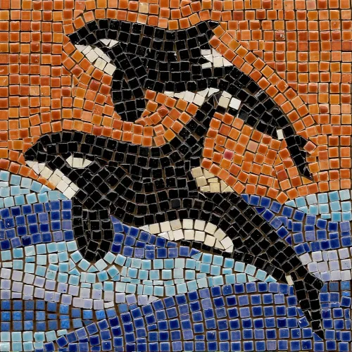 Miniatura 41 de Mosaicos hechos a mano fáciles con nuestro kit de manualidades de mosaico para adultos, delfín cuadrado de 7 pulgadas (20cm)