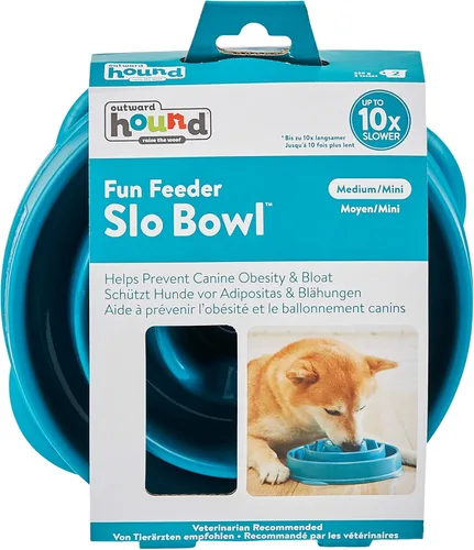 Miniatura 23 de Outward Hound Comedero Pequeño Divertido de Alimentación Lenta, Rompecabezas para Comedores Rápidos, Cachorros, Gatos y Perros Pequeños, Comida Rosa