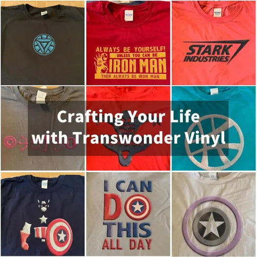 Miniatura 8 de TransWonder Vinilo inflado de transferencia de calor, 8 unidades de vinilo de transferencia de calor 3D para camisetas, paquete de vinilo HTV de 12