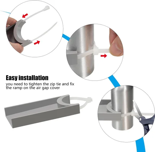 Miniatura 4 de Rampa de agua para cubierta de aire para lavavajillas, rampa de 3 pulgadas que ayuda a guiar el agua al fregadero, accesorio universal