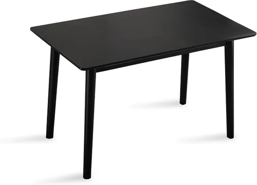 Miniatura 7 de Mesa de comedor de 47 pulgadas, mesa de cocina de madera maciza negra, adecuada para espacios pequeños, muebles modernos para el hogar