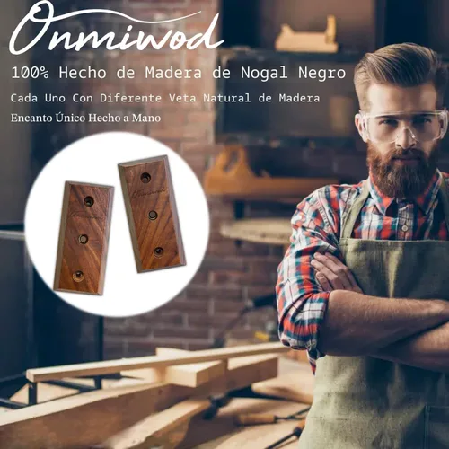 Miniatura 2 de Soporte de pared para guitarra, 2 unidades, colgador de guitarra de madera de nogal negro, soporte de pared para guitarra en forma de U, soporte