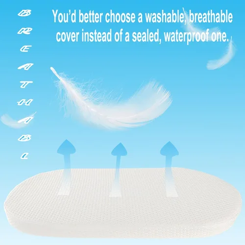 Miniatura 4 de Mecc ecoh Colchón de moisés, ovalado de 29 x 17 pulgadas, soporte fuerte de 2 pulgadas de grosor, funda transpirable extraíble, protector de forro