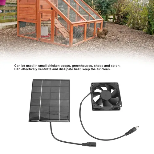 Miniatura 3 de Ventilador solar, ventilador de panel solar, kit de ventilador de panel solar para pequeños gallineros, invernaderos, cobertizos, casas de mascotas