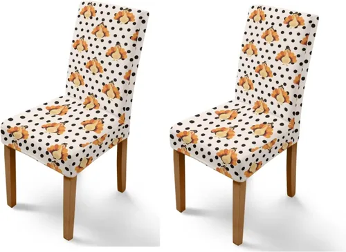 Miniatura 83 de Rnyleeg Thanksgiving Chair Covers for Living Room No Arms Turkey Pumpkin Stretch Dining Chair Covers Set of 6 Soft Washable Kitchen Chair Protector