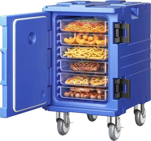 Miniatura 11 de VEVOR Portador de comida aislado, Caja caliente apilable de 32Qt para catering con barril de acero inoxidable, Calentador de alimentos de carga Negro