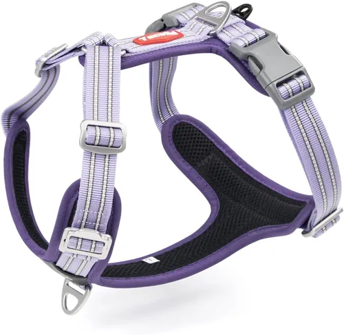 Miniatura 7 de Arnés sin tirones para perro, chaleco reflectante ajustable con broche de metal, malla suave transpirable sin estrangulamiento para cachorro, fácil
