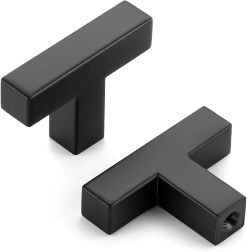 Miniatura 10 de Tiradores negros para gabinetes de cocina, tiradores negros para cajones de acero inoxidable cuadrados