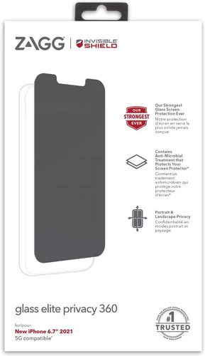 Miniatura 2 de ZAGG InvisibleShield Glass Elite - Protector de pantalla de privacidad para iPhone 13 Pro Max y iPhone 14 Plus, antirreflejo, protección contra