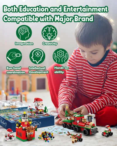 Miniatura 4 de COOLTUNE Calendario de Adviento 2023 para niños, 24 días de bloques de construcción de Navidad, juego de cuenta regresiva, sorpresa diaria, regalos