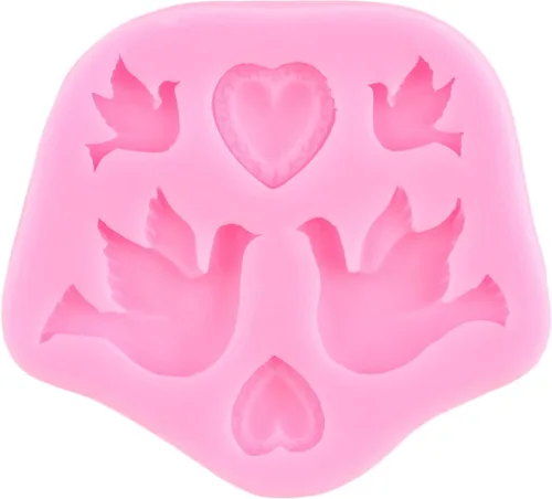 Miniatura 8 de Mujiang Molde de silicona de comunión para fondant de paloma, molde de caramelo con manos rezando para decoración de pasteles, pasta de goma