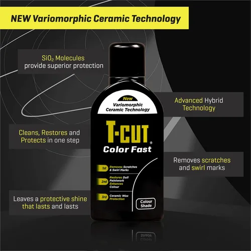 Miniatura 4 de T-Cut Esmalte Negro Color Fast, Removedor de Rayones de Auto y Restaurador de Pintura, 17 fl oz (onzas líquidas) – 3 en 1 Elimina Rayones