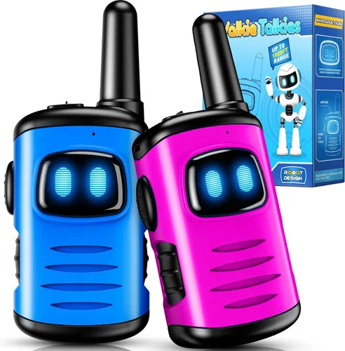 Miniatura 8 de Walkie Talkies de juguete para niños: comedyfun Mini Robots Walkie Talkies paquete de 2 regalos de Navidad y cumpleaños para niños de 3, 4, 5, 6, 7