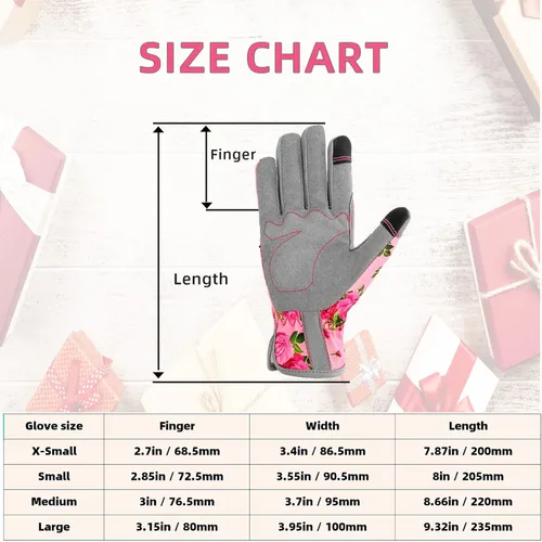 Miniatura 7 de YRTSH Guantes de cuero para jardinería para mujer, guantes de jardín flexibles y transpirables, guantes de trabajo a prueba de espinas