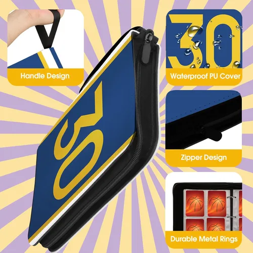 Miniatura 2 de Carpeta de tarjetas de baloncesto con mangas, 400 bolsillos, tarjetero de baloncesto #30 para tarjetas intercambiables, organizador de carpetas