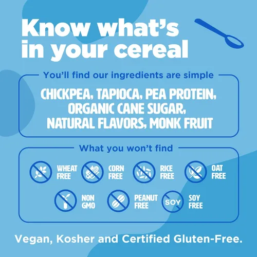 Miniatura 6 de Cereales para el desayuno a base de plantas y veganos de Three Wishes, glaseado, 1 paquete, merienda rica en proteínas y baja en azúcar, libre