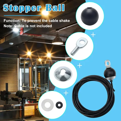 Miniatura 4 de 17 accesorios de cable para gimnasio, accesorio de cuerda sólida para máquina de poleas de fitness de 0.197 in, equipo de gimnasio para gimnasio