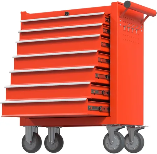 Miniatura 11 de Caja de herramientas de 7 cajones, caja de herramientas rodante con ruedas, gabinete de almacenamiento de herramientas móvil desmontable de alta
