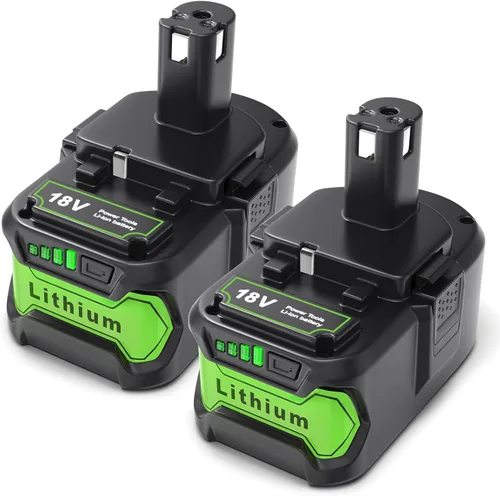Batería de repuesto 6Ah para Ryobi 18V: 2 paquetes de baterías de iones de litio compatibles con ONE+ P108 P102 P103 P104 P105 P107 P109 P122