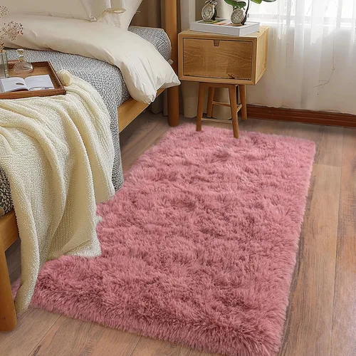 Miniatura 64 de Alfombras suaves para pasillos de dormitorio, nuevas, con parte inferior antideslizante mejorada, de 2 x 3, alfombra esponjosa y peluda verde