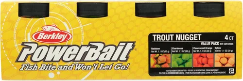 Berkley PowerBait Power Nuggets Fishing Dough Bait, Assorted Colors, Scent Dispersion Technology, Irresistible Scent and Flavor, Moldable and Easy