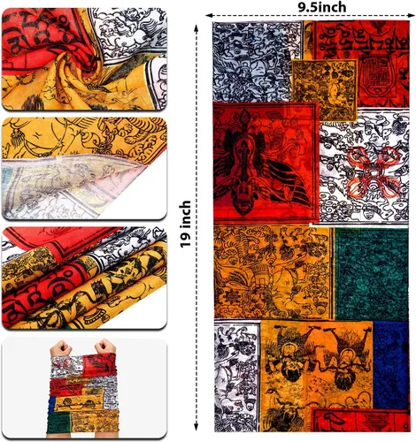 Miniatura 2 de SATINIOR 8 bandanas africanas para cubrir la cara, estilo bohemio, pasamontañas, bufanda para mujer, multicolor, M, Multicolorido