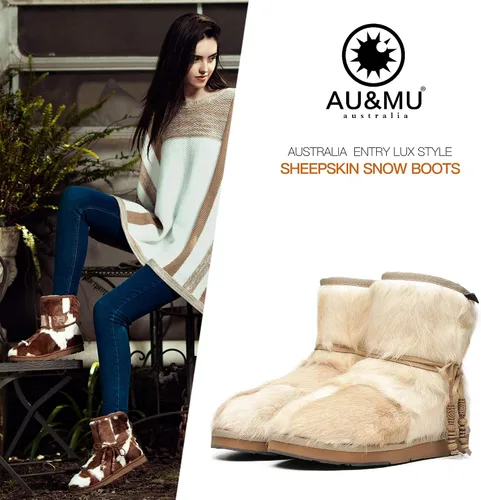 Miniatura 2 de AU&MU Womens Casual and Versatile Warm Simple Snow Boots