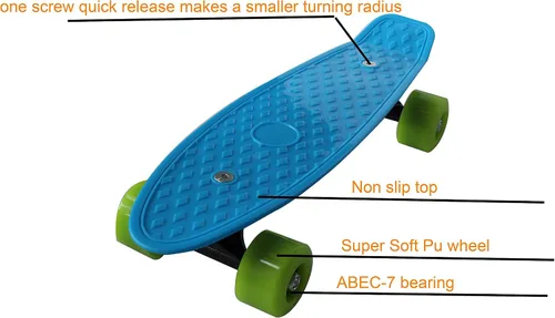 Miniatura 2 de Mini patineta de 17 x 5 pulgadas con diseño superior, mini patineta Cruiser para principiantes con rodamiento ABEC-7 y ruedas de poliuretano suave
