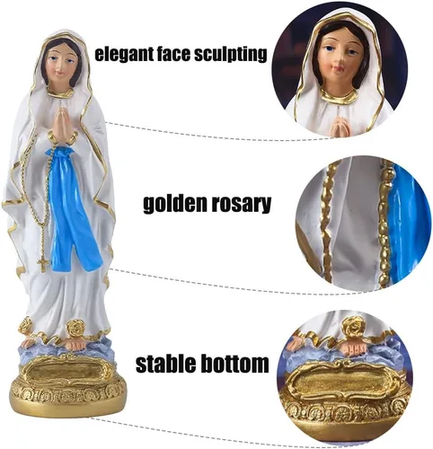 Miniatura 3 de Lourdes - Estatua de Virgen María, estatuas católicas de 5.7 pulgadas, estatuas de resina de regalo católico, adecuadas para decoración religiosa