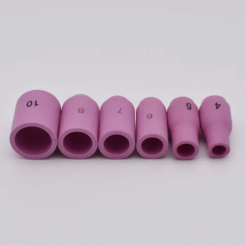 Miniatura 5 de Boquilla de taza de cerámica de alúmina 12PCS 13N08 13N09 13N10 13N11 13N12 13N13 (4-5-6-7-8-10) para antorcha de soldadura TIG 9,20 y 25, morado