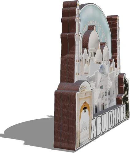 Miniatura 2 de Abu Dhabi United Arab EMI - Imán de madera 3D para nevera, recuerdos coleccionables, decoraciones artesanales hechas a mano