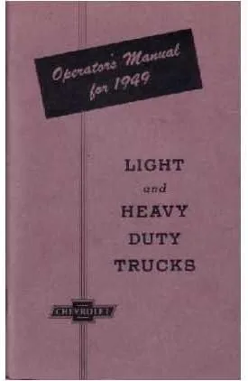 Guía del usuario del manual del propietario de la línea completa CHEVROLET TRUCK 1949