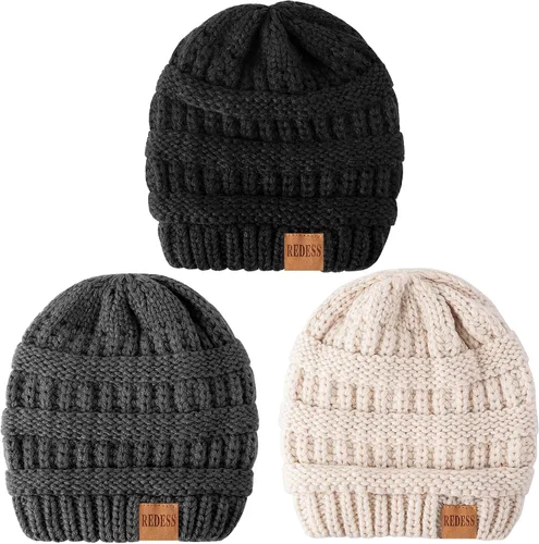 Miniatura 2 de REDESS Sombreros cálidos de invierno para bebés, niños pequeños y niños pequeños Beanie Knit Cap Girls Boys