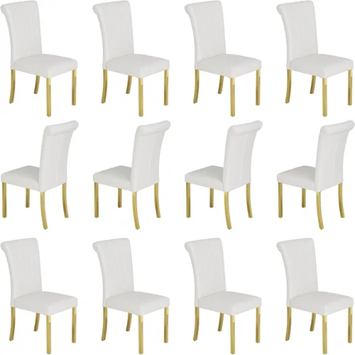 Miniatura 19 de Asday Juego de 2 sillas de comedor negras y plateadas, modernas sillas de comedor tapizadas de piel sintética con respaldo alto y patas cromadas