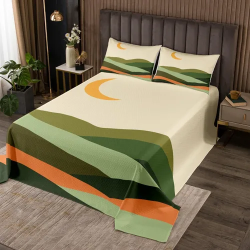 Miniatura 7 de Erosebridal Juego de ropa de cama minimalista moderna de tamaño individual, juego de ropa de cama de paisaje abstracto de mediados de siglo, juego