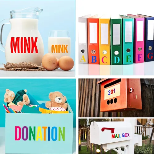 Miniatura 6 de 10 hojas de 500 calcomanías de letras de vinilo, autoadhesivas de números del alfabeto, de 2 pulgadas, impermeables, para buzones, ventanas