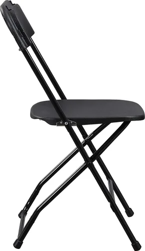 Miniatura 3 de Lorell Silla plegable de plástico negro (paquete de 4)