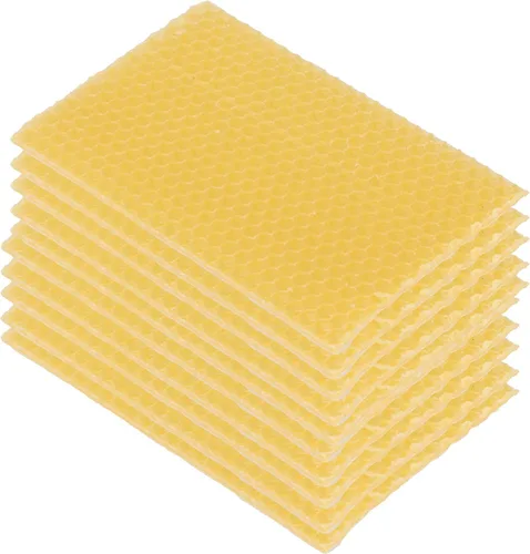 Miniatura 7 de Marco de cera de abejas, 10 piezas de suministros de mantenimiento de abejas, caja nido, hojas de cera de abeja, para manualidades, fabricación