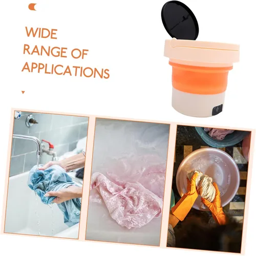 Miniatura 3 de Lavadora portátil plegable pequeña lavadora con rotación de alta velocidad para viajes, camping, viajes de negocios, diseño ligero para eliminar