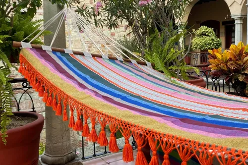 Miniatura 3 de Hamaca, tejida a mano, multicolor, fabricada en México por Verve CULTURE
