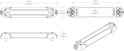 Miniatura 4 de Lumitec Lighting Mini riel de 2 luces LED, interior o exterior Blanco